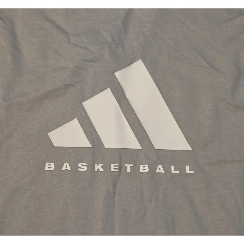 Adidas Basketball Sleeveless Oversize Tee Mens Size Medium Gray White